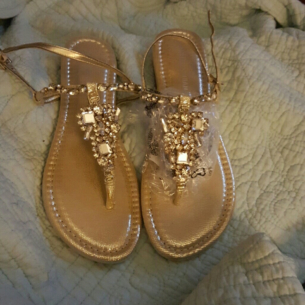 Arturo Chang sz 8 jewel flat sandals (Dillards)